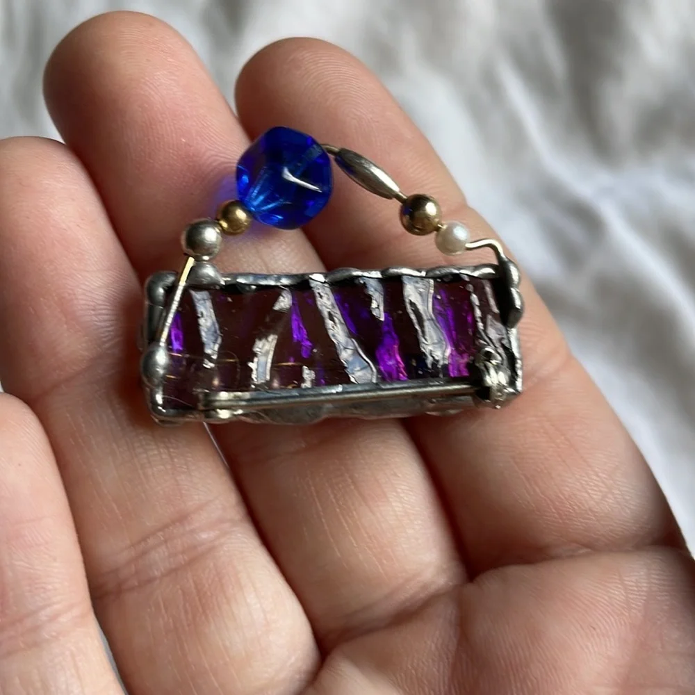 Beaded‎ Purse Brooch